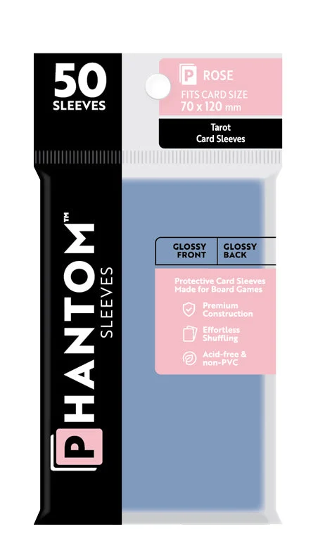 10 Packs Phantom Sleeves: "Rose Size" (70mm x 70mm) - Gloss Gloss (50) (Compatible with: Standard Square) Display Case