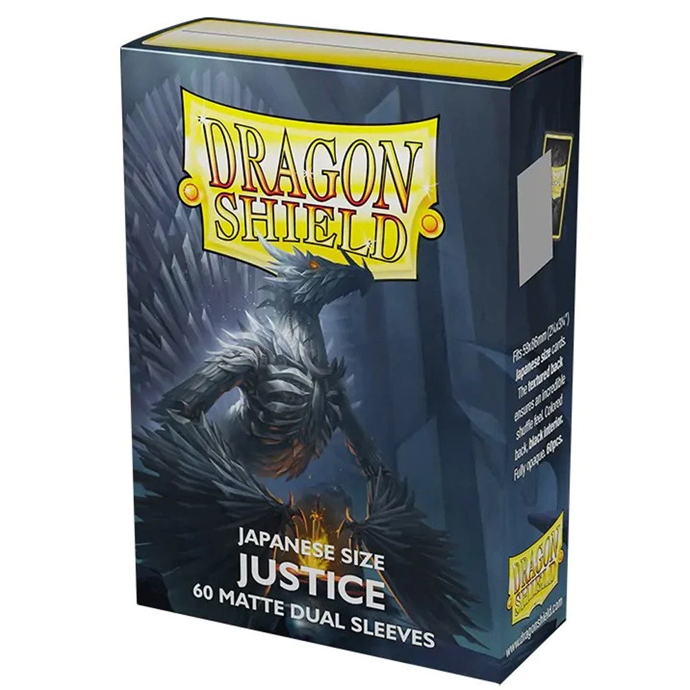 2 Packs Dragon Shield Dual Matte Mini Japanese Justice Silver 60 ct Card Sleeves Value Bundle!