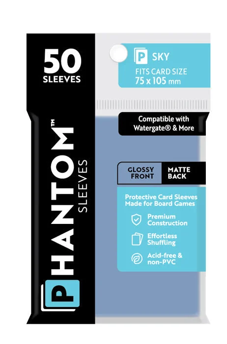 2 Packs Phantom Sleeves: "Sky Size" (75mm x 105mm) - Gloss Matte (50) (Compatible with: Watergate and More) Individual Pack