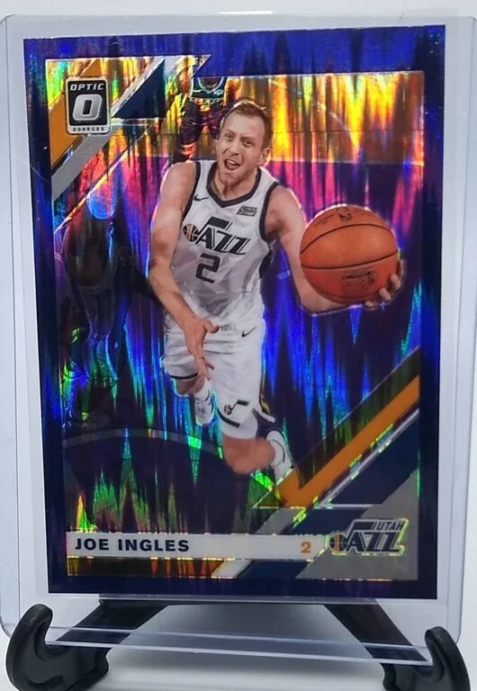 2019-20 Donruss Optic Joe Ingles Purple Shock Refractor Basketball Card