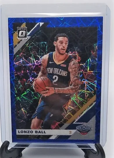 2019-20 Donruss Optic Lonzo Ball Blue Velocity Refractor Basketball Card