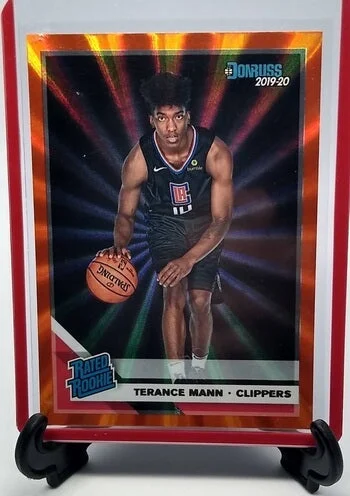 2019-20 Donruss Optic Terance Mann Orange Rated Rookie Refractor Basketball Card