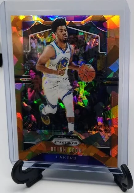 2019-20 Panini Prizm Basketball Quinn Cook Orange Cracked Ice Refractor Basketball Card
