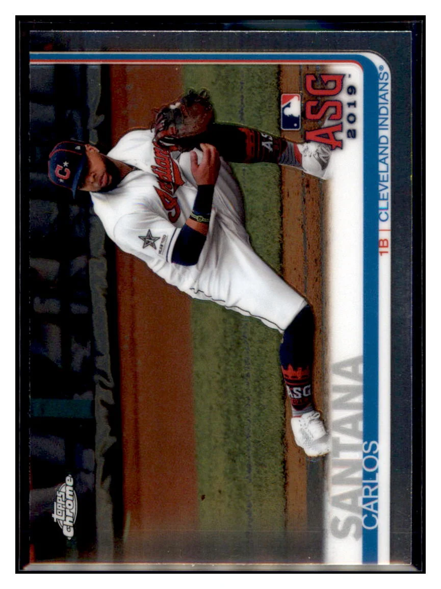2019 Topps Chrome Update Edition Carlos Santana Cleveland Indians #68 Collectible MLB Baseball Card CBT1A