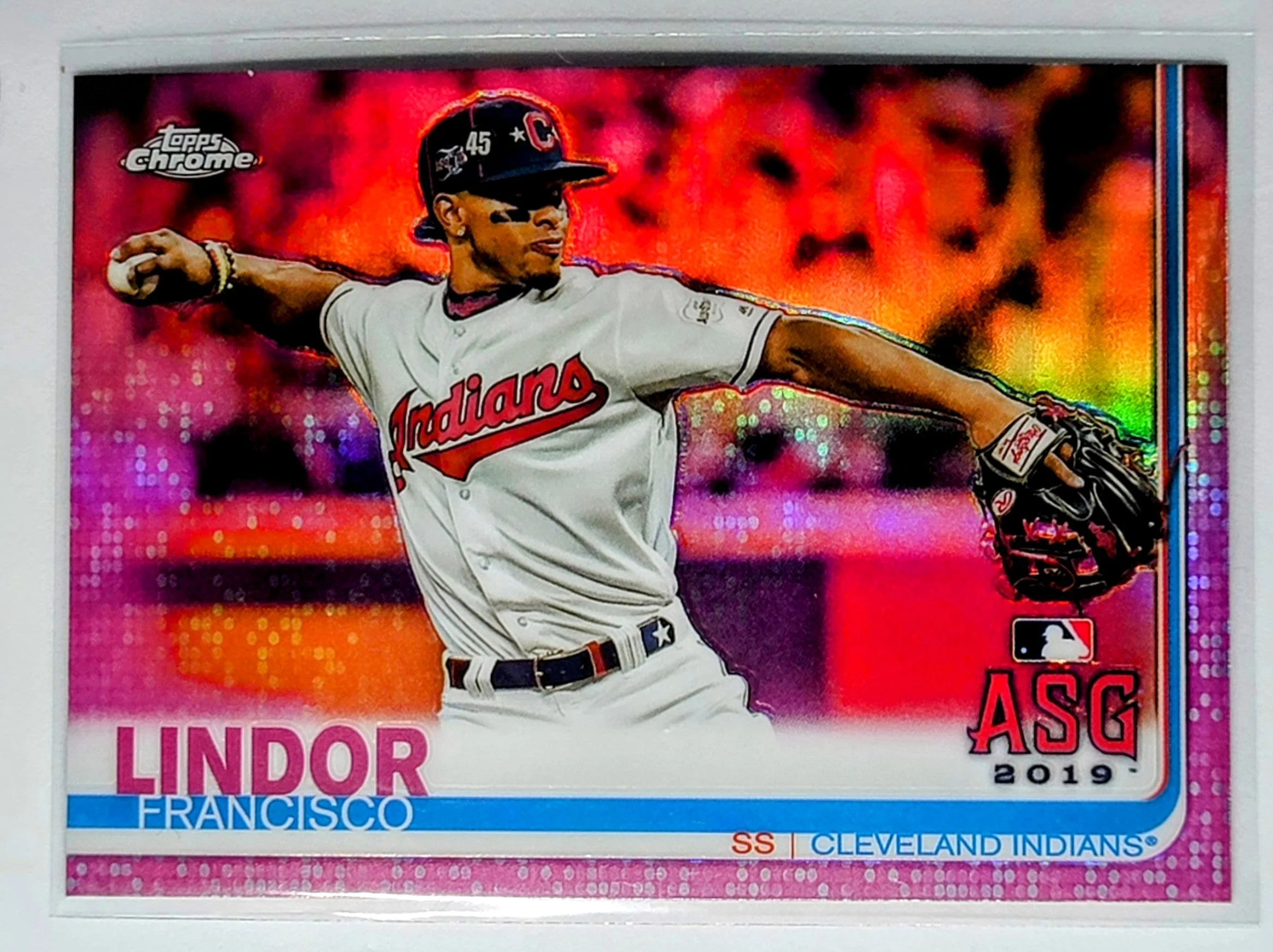 2019 Topps Chrome Update Edition Francisco Lindor All-Star Game Pink Refractor Cleveland Indians Baseball Card  TH1CB
