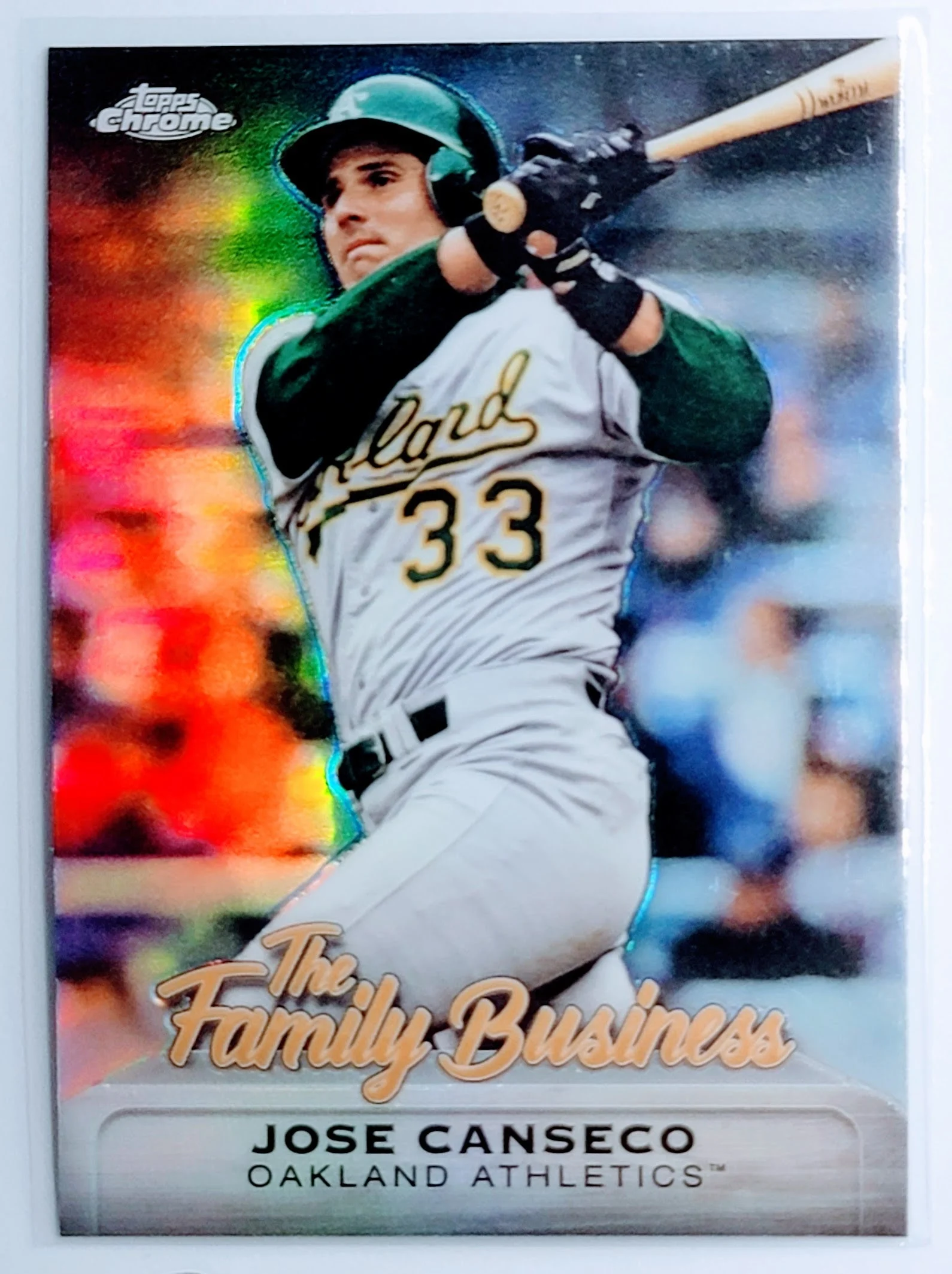 2019 Topps Chrome Update Edition Jose Canseco The Family Business Oakland Athletics Baseball Card TH1CB
