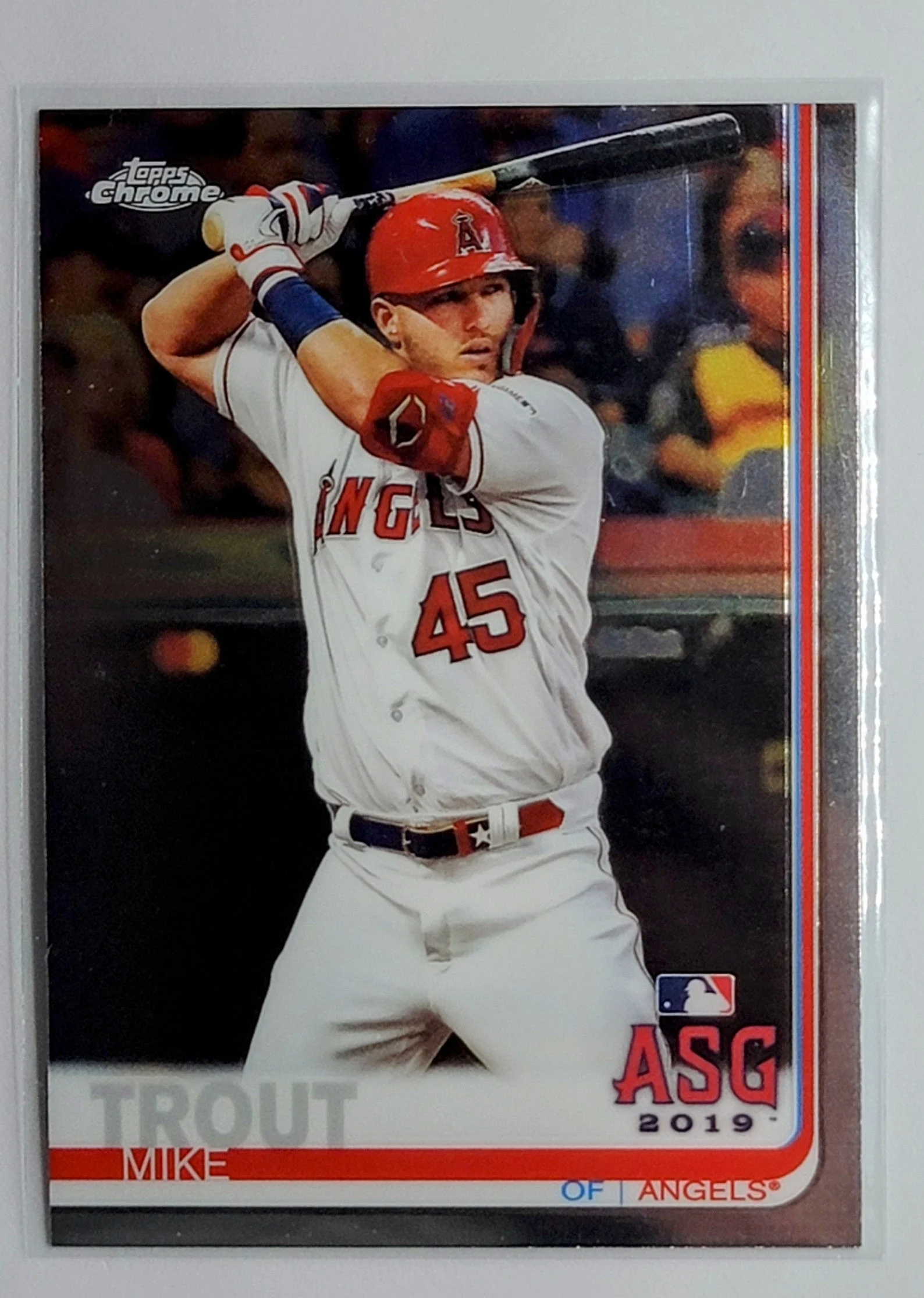 2019 Topps Chrome Update Edition Mike Trout Pink Refractor All-Star Game Los Angeles Angels Baseball Card TH1CB