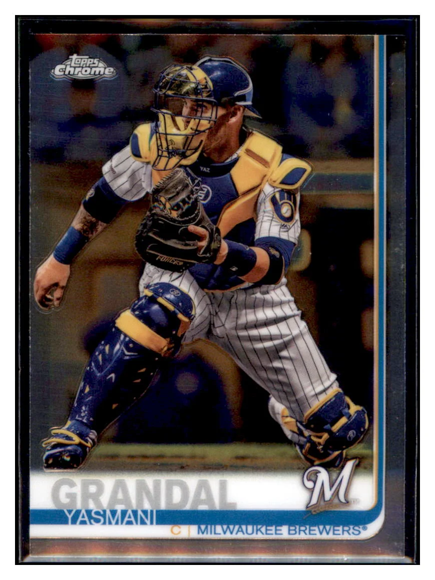 2019 Topps Chrome Update Edition Yasmani Grandal Milwaukee Brewers #17 Baseball Card CBT1A