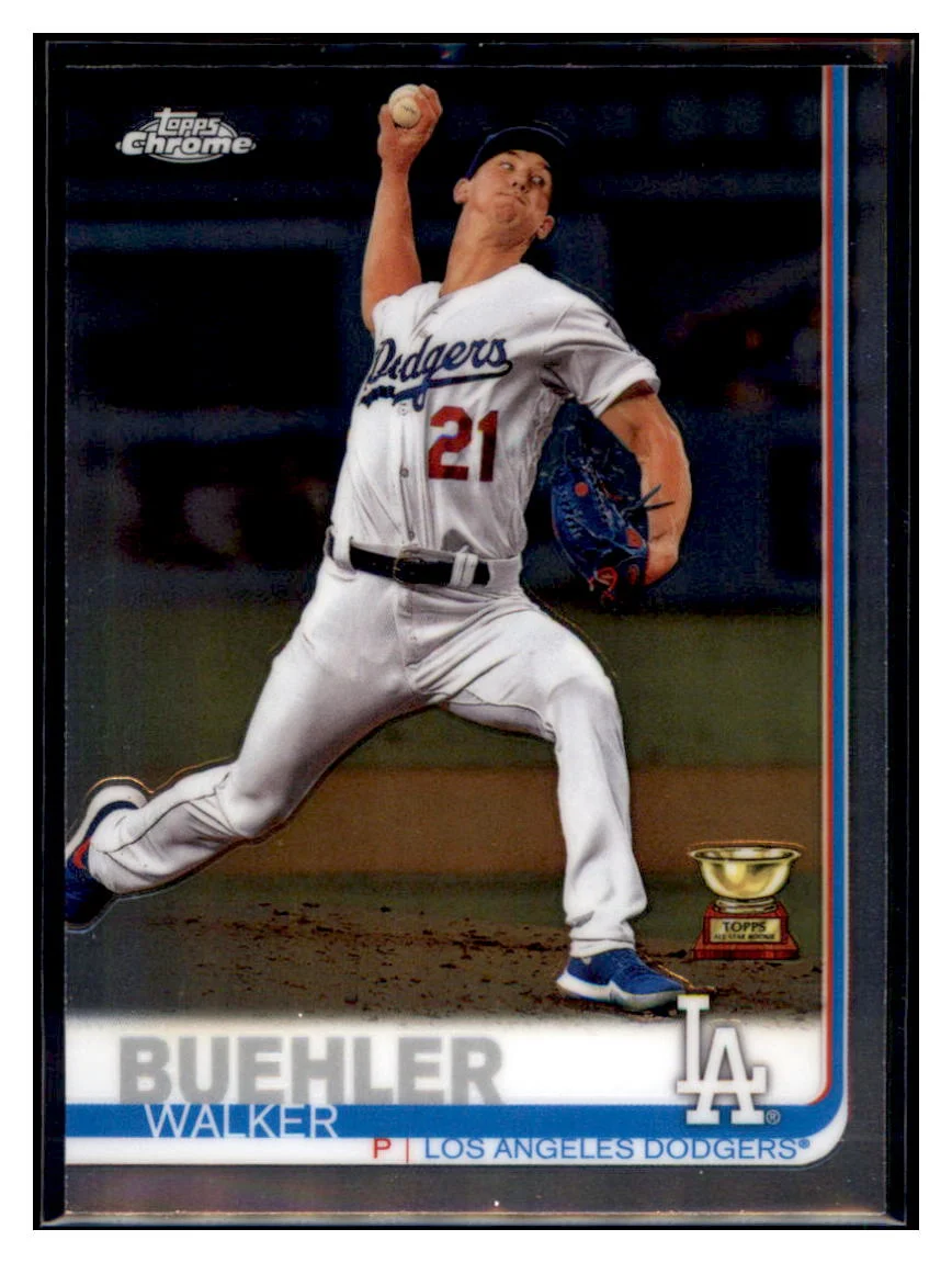 2019 Topps Chrome Walker Buehler Los Angeles Dodgers #90 Rookie Baseball Card CBT1A_1a
