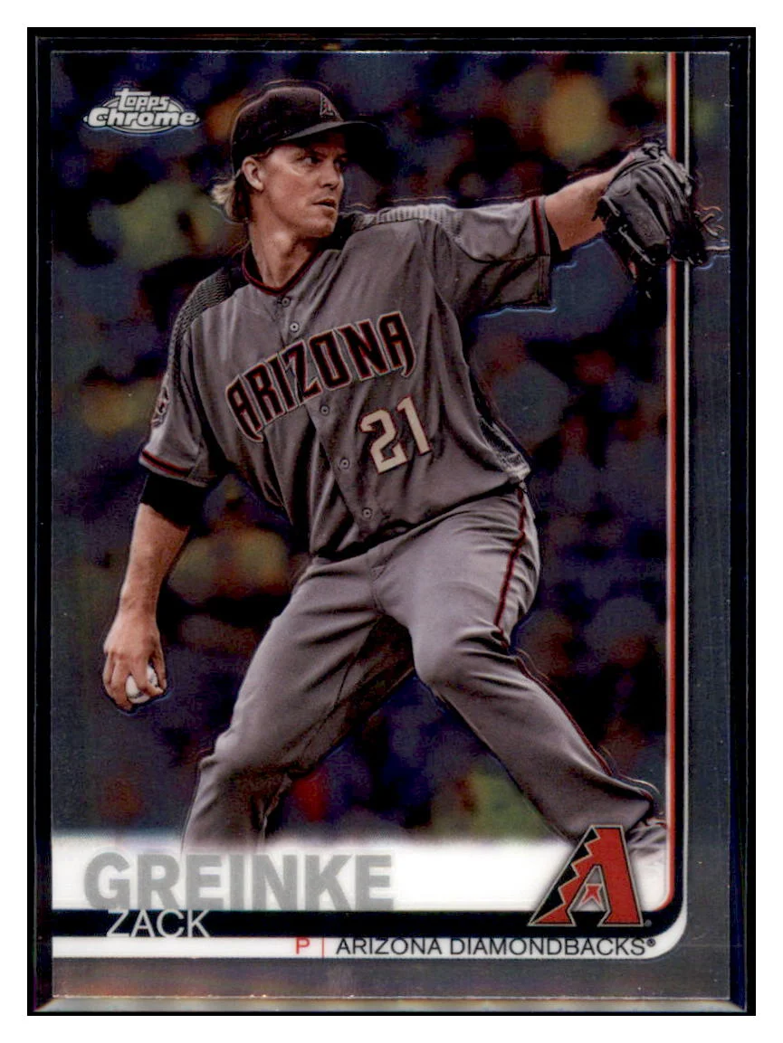 2019 Topps Chrome Zack Greinke Arizona Diamondbacks Baseball Card CBT1B