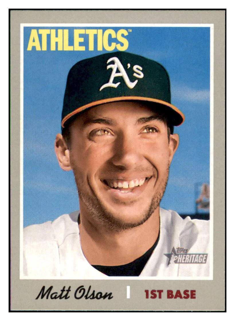 2019 Topps Heritage Matt Olson Oakland Athletics #331 MLB Baseball Trading Card TMH1B