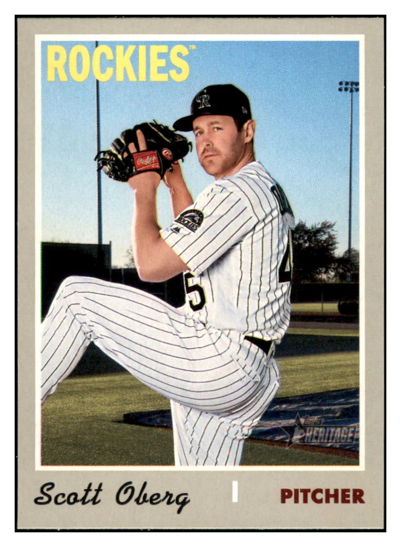 2019 Topps Heritage Scott Oberg Colorado Rockies #687 Baseball Card M32P1