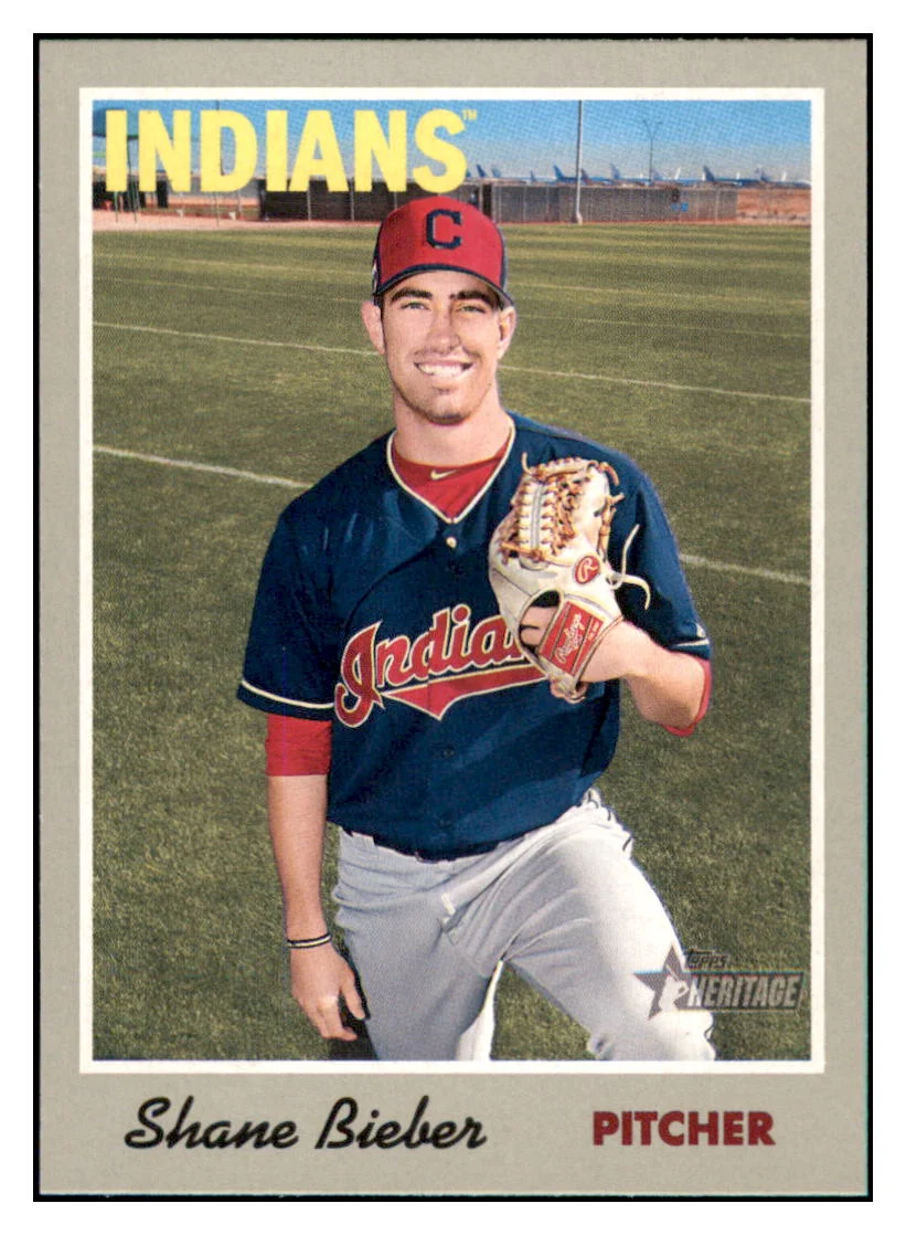 2019 Topps Heritage Series: Shane Bieber, Indians #112 Baseball Card TMH1B