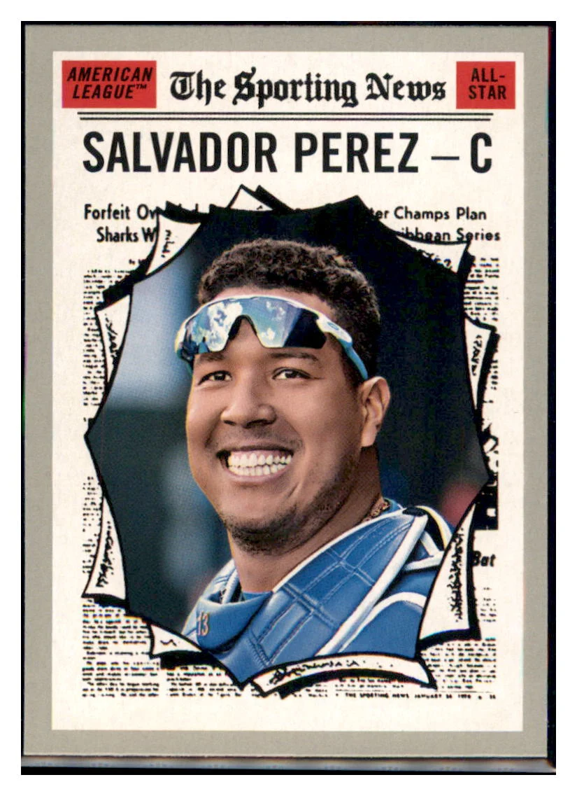 2019 Topps Heritage Sporting News Salvador Perez Kansas City Royals #351 Baseball Card TMH1B