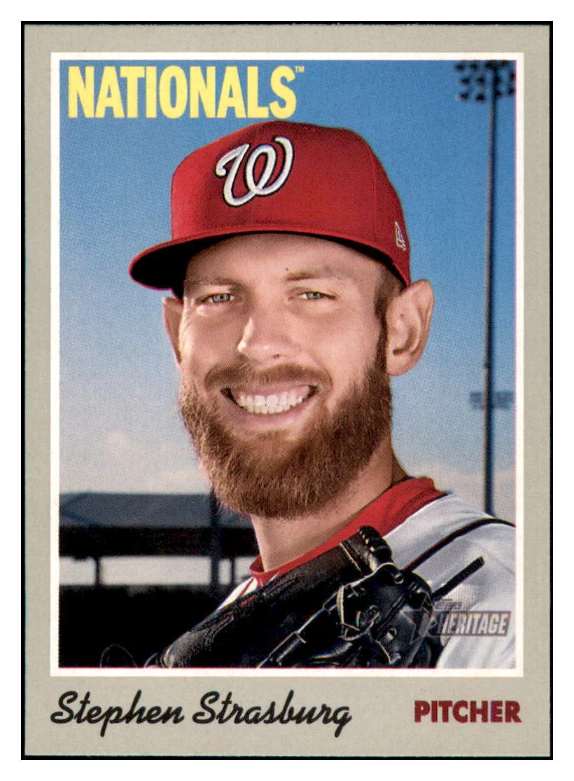 2019 Topps Heritage Stephen Strasburg Washington Nationals #106Baseball Card TMH1C