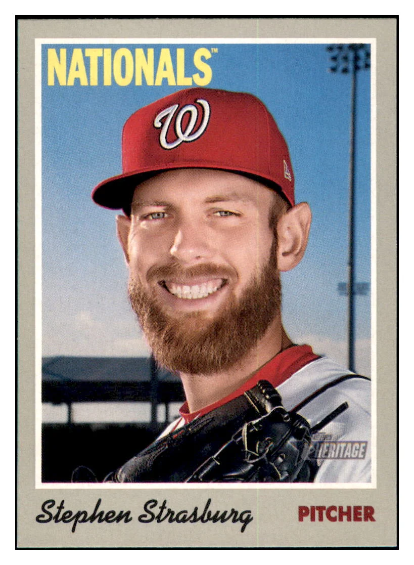 2019 Topps Heritage Stephen Strasburg Washington NationalsBaseball Card TMH1A