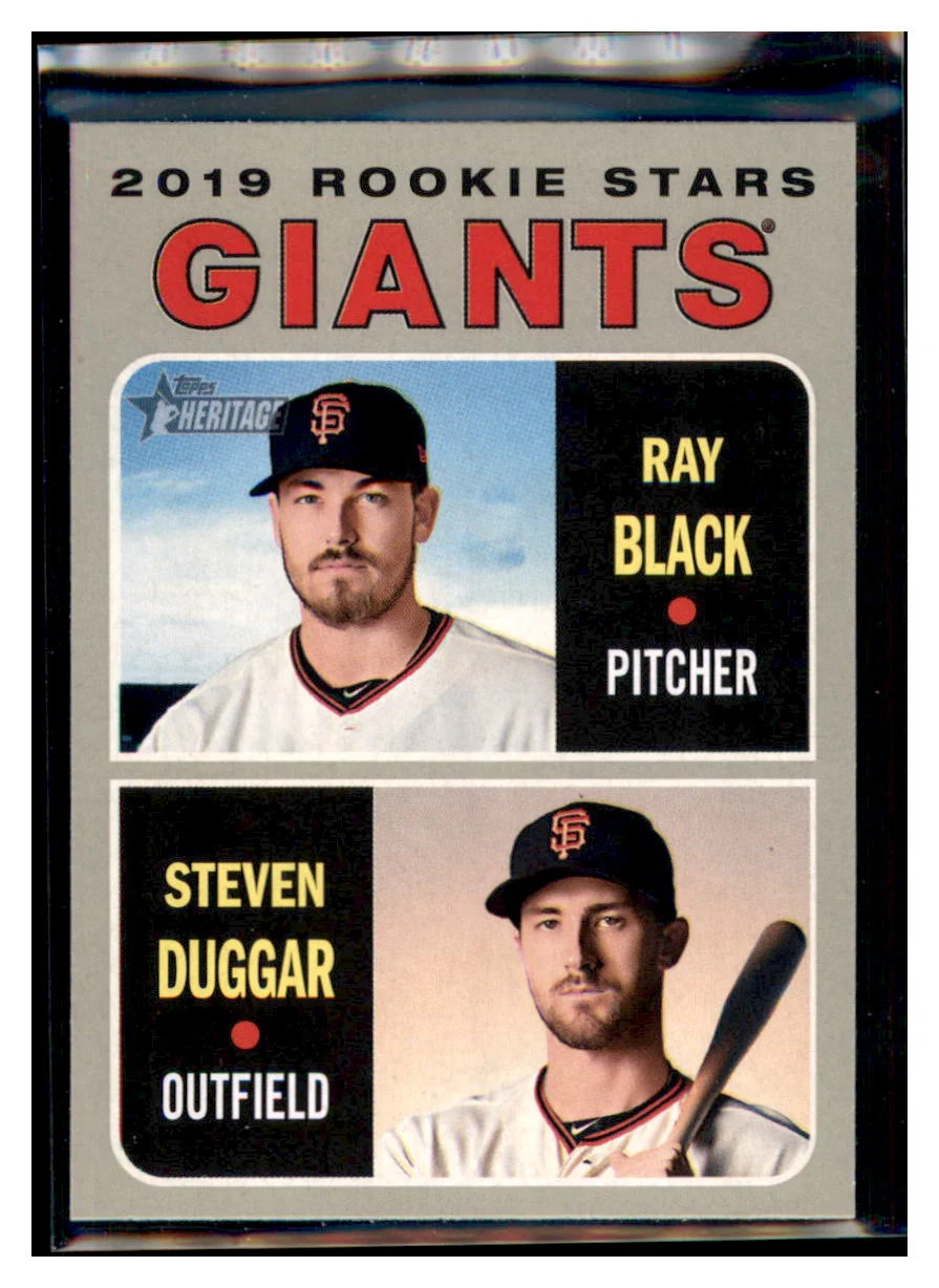 2019 Topps Heritage Steven Duggar / Ray Black Rookie Stars San FranciscoGiants #267 Baseball card TMH1C