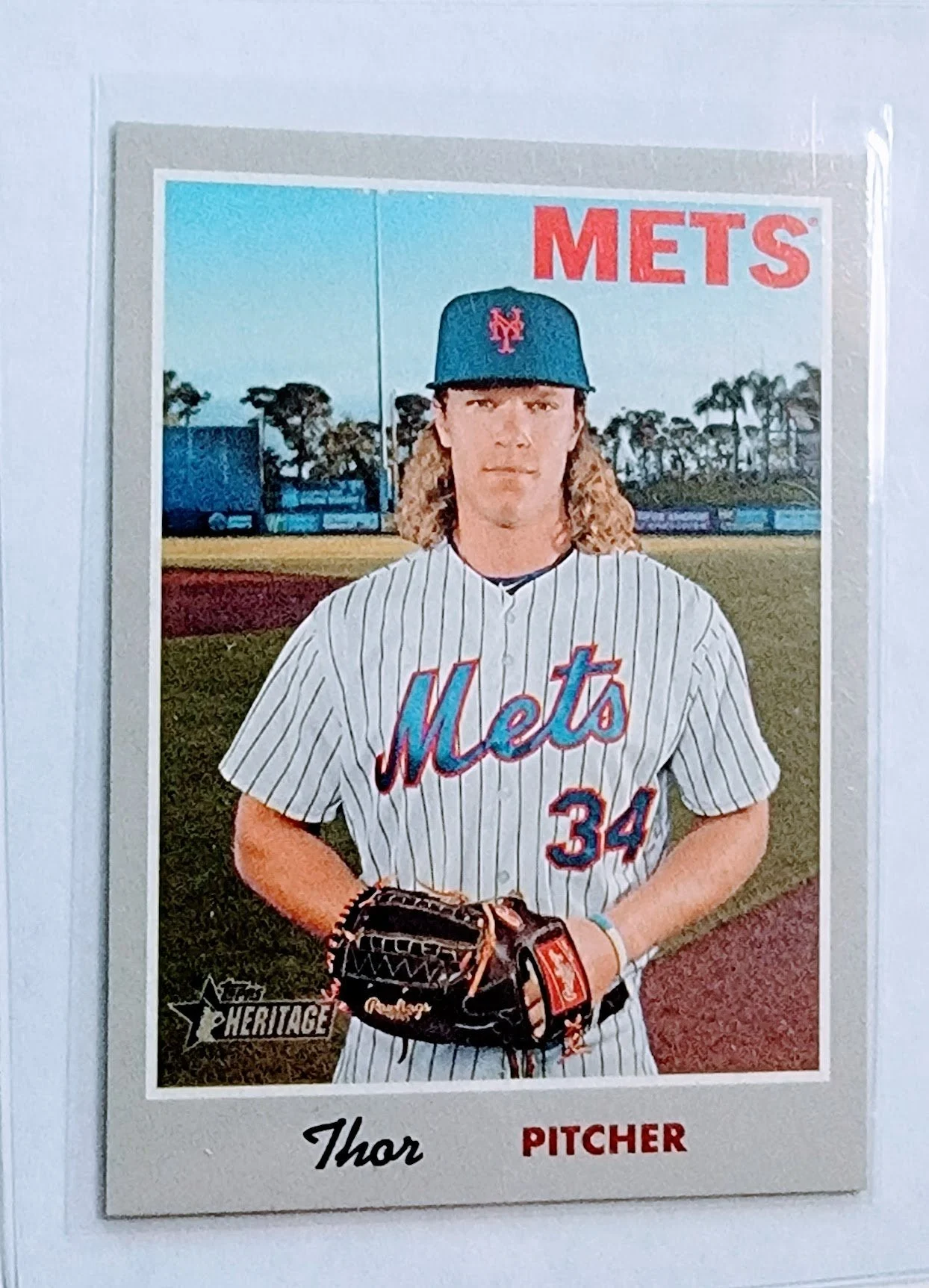 2019 Topps Heritage Thor Noah Syndergaard Nickname Variation SSP Mets Baseball Card TPTV
