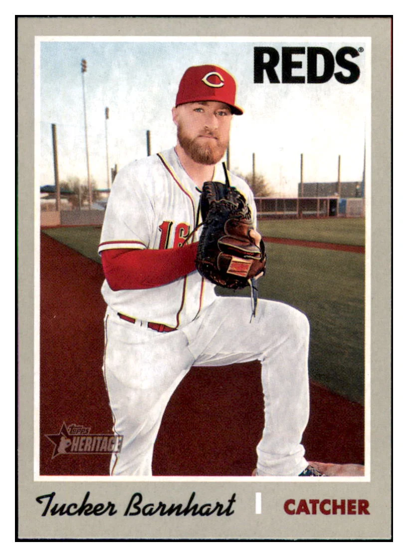 2019 Topps Heritage Tucker Barnhart Cincinnati Reds #296 Baseball Card TMH1B