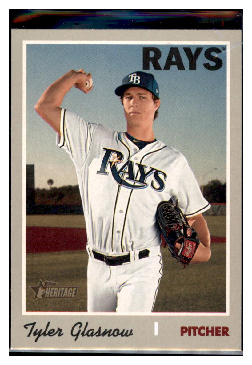 2019 Topps Heritage Tyler Glasnow Tampa Bay Rays Baseball CardGMMGA