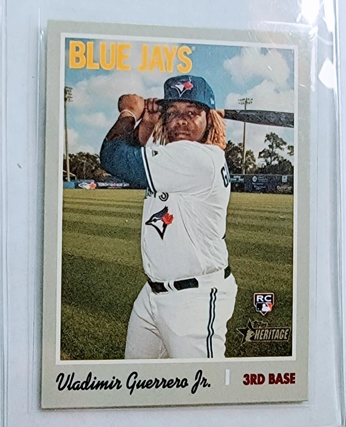 2019 Topps Heritage Vladimir Guerrero Jr Blue Jays Rookie Baseball Card TPTV
