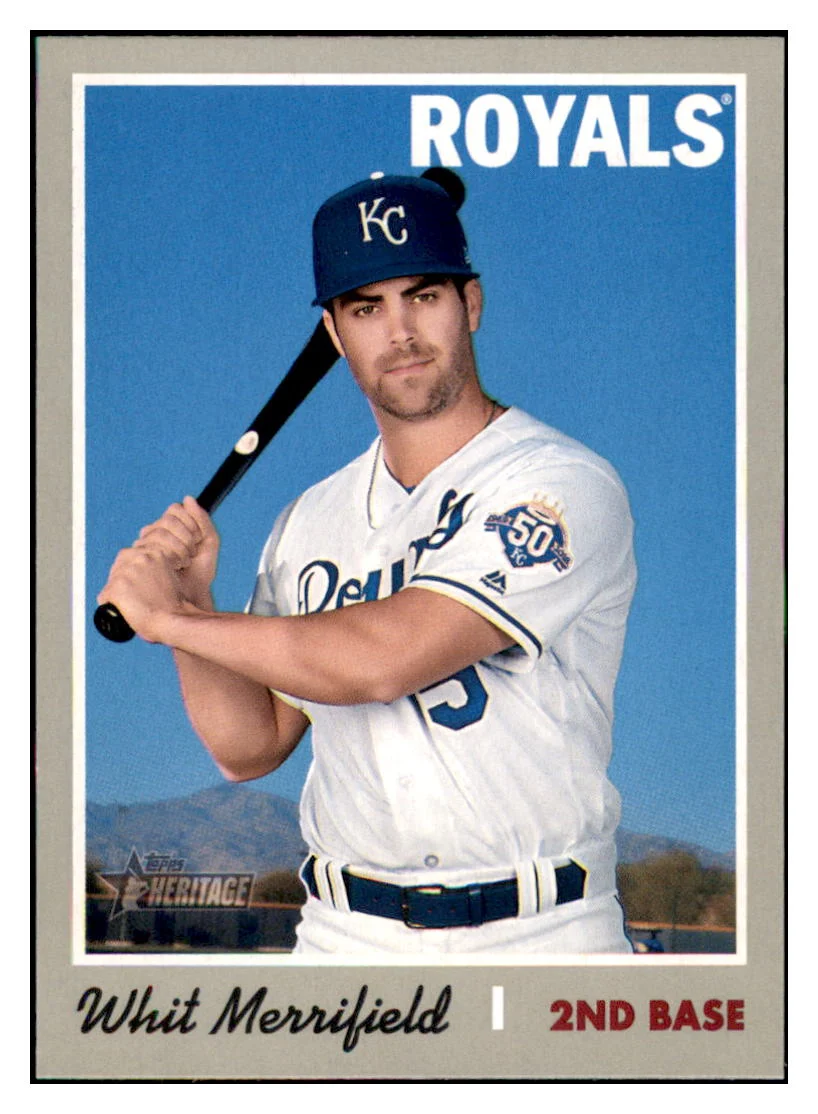 2019 Topps Heritage WhitMerrifield Kansas City Royals Baseball Card TMH1A