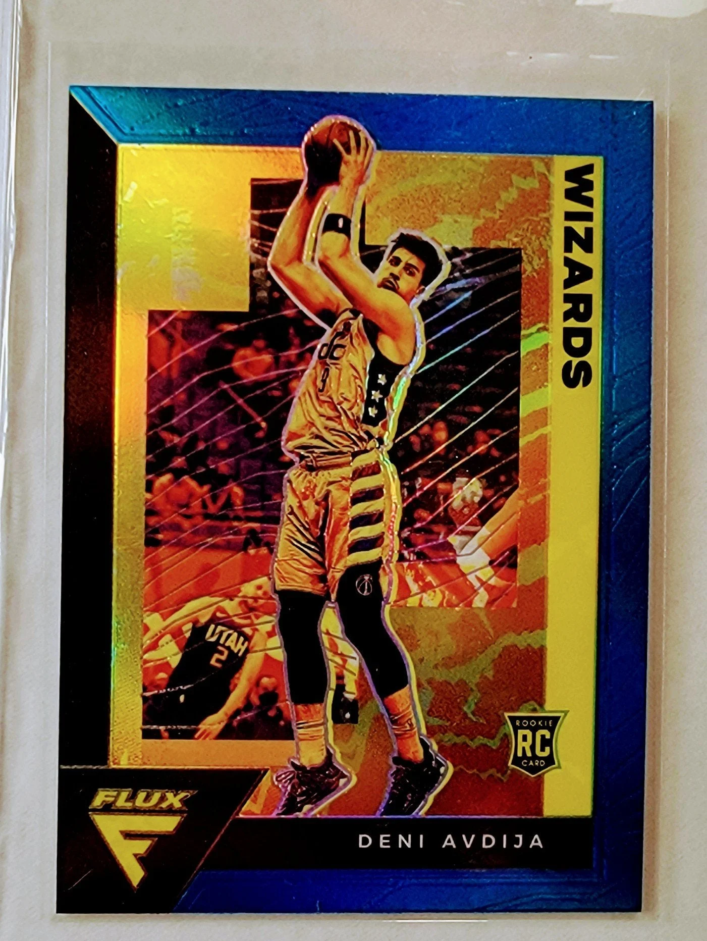 2020-21 Panini Deni Avdija Flux Blue Prizm Parallel Rookie Washington Wizards Basketball Card