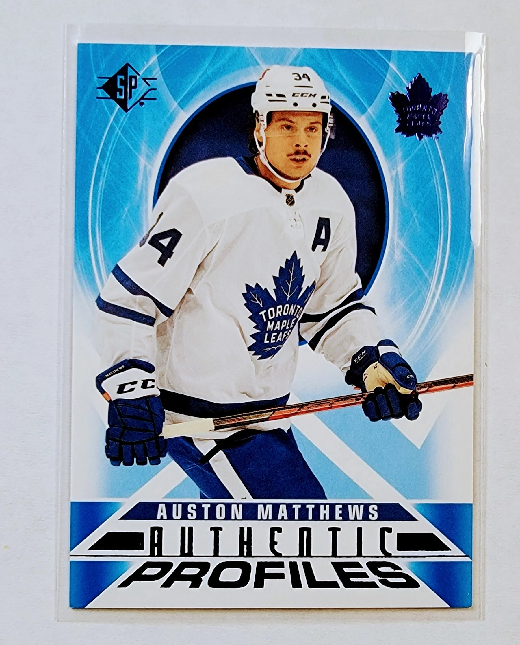 2020-21 SP Authentic Profiles Blue Auston Matthews Toronto Maple Leafs Hockey Card AVM1