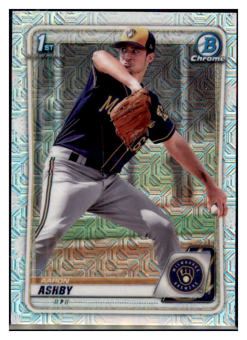 2020 Bowman Aaron Ashby Milwaukee Brewers Mojo Refractor #BP-57 Baseball Card VSMP1BOV2