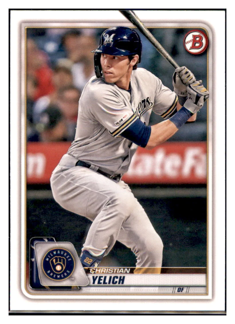 2020 Bowman Christian Yelich Milwaukee Brewers #100 Baseball Card VSMP1BOV2