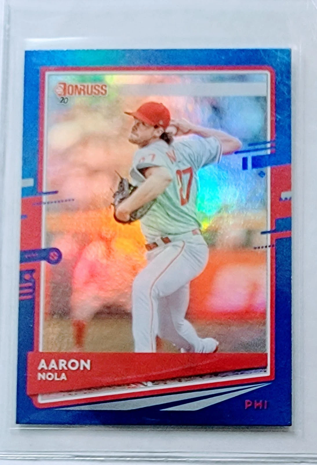 2020 Donruss Aaron Nola Philadelphia Phillies Refractor Baseball Card TPTV
