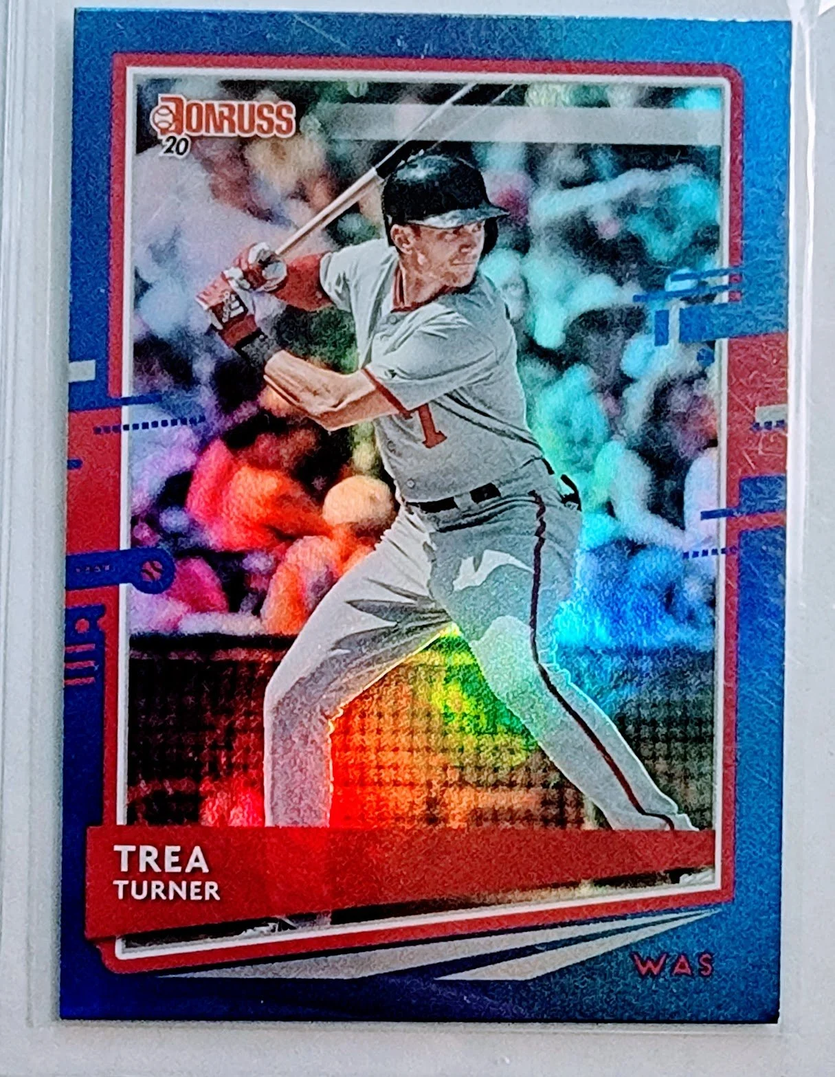 2020 Donruss Trea Turner Blue Holo Refractor Washington Nationals Baseball CardTPTV