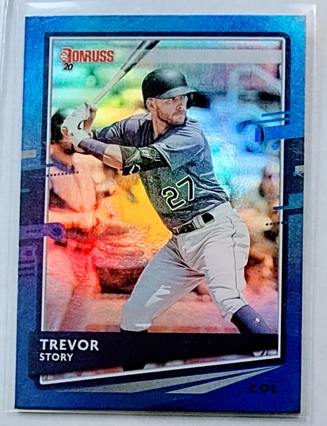 2020 Donruss Trevor Story Blue Refractor Colorado Rockies Baseball Card TPTV
