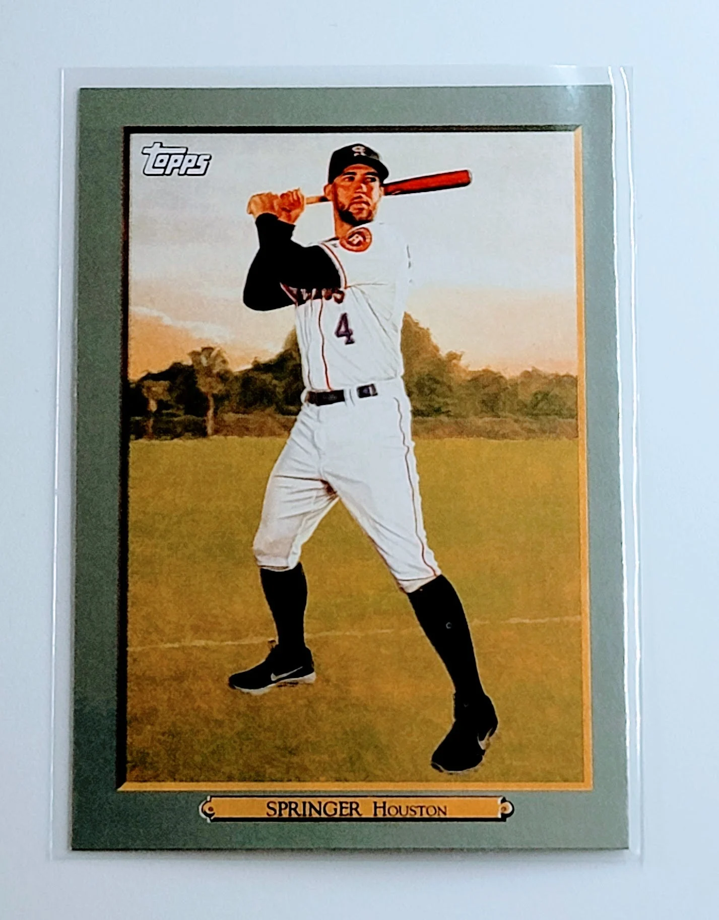 2020 Topps George Springer Turkey Red 2020 Houston Astros Baseball Card TH13C_1a