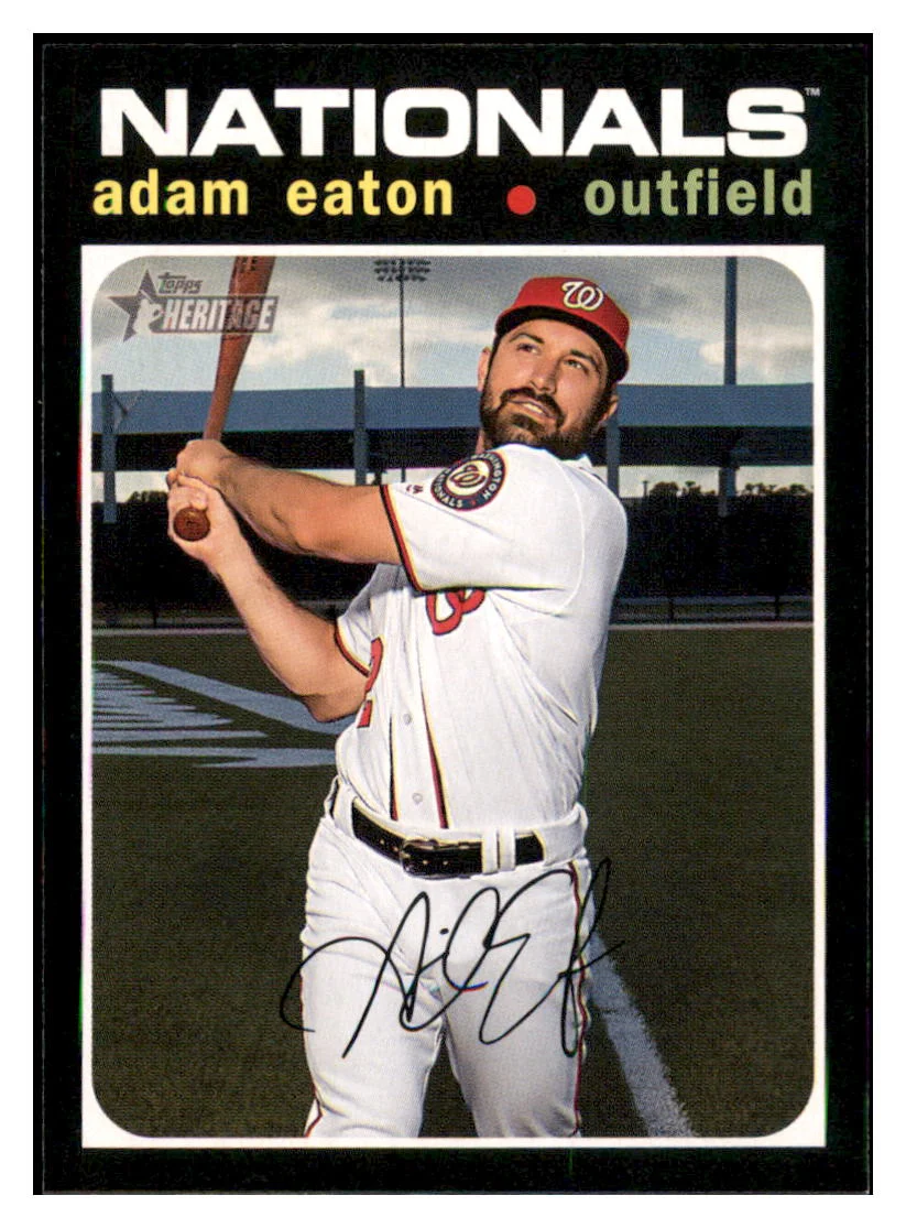 2020 Topps Heritage Adam Eaton Washington Nationals Baseball Card TMH1A