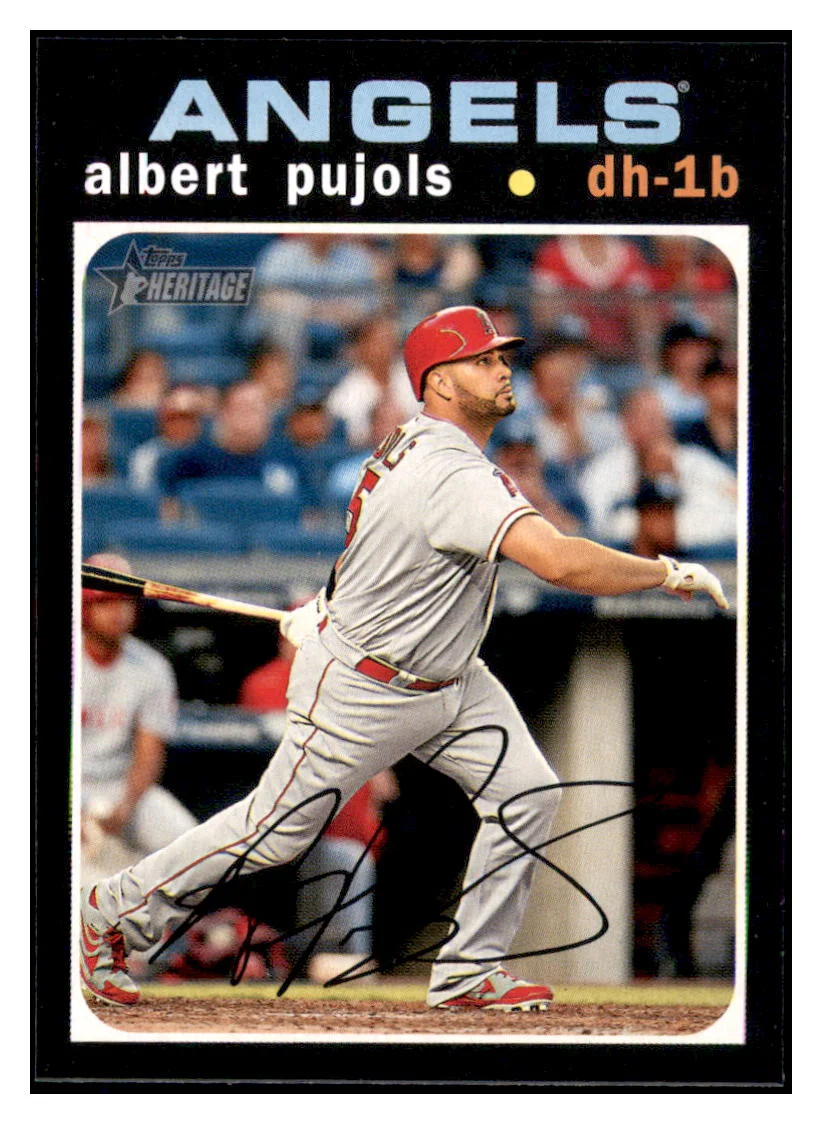 2020 Topps Heritage Albert Pujols Los Angeles Angels Baseball Card TMH1A