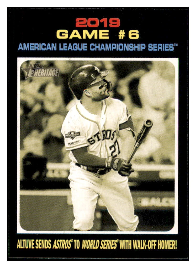 2020 Topps Heritage Altuve Sends Astros To World Series With Walk-Off Homer! ALCS Houston Astros Baseball Card TMH1A