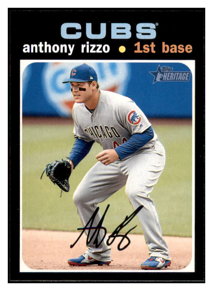 2020 Topps Heritage Anthony Rizzo Chicago Cubs Baseball CardTMH1A