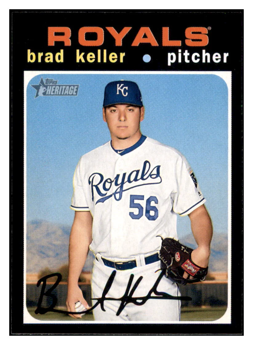 2020 Topps Heritage Brad Keller Kansas City Royals Baseball Card TMH1A
