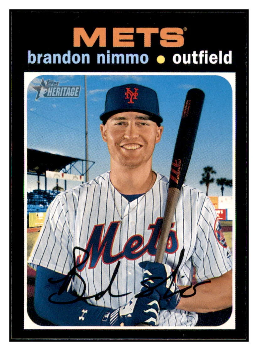 2020 Topps Heritage Brandon Nimmo New York Mets Baseball CardTMH1A