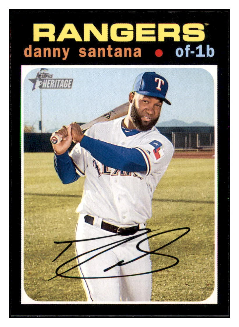 2020 Topps Heritage Danny Santana Texas Rangers Baseball CardTMH1A