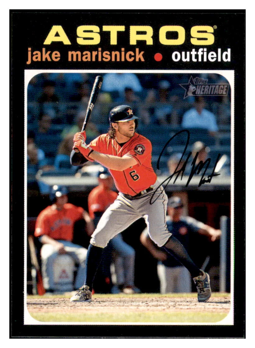 2020 Topps Heritage Jake Marisnick Houston Astros Baseball Card TMH1A