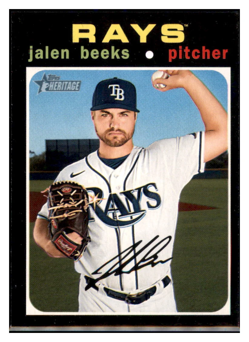 2020 Topps Heritage Jalen Beeks Tampa Bay Rays Baseball Card NMBU1