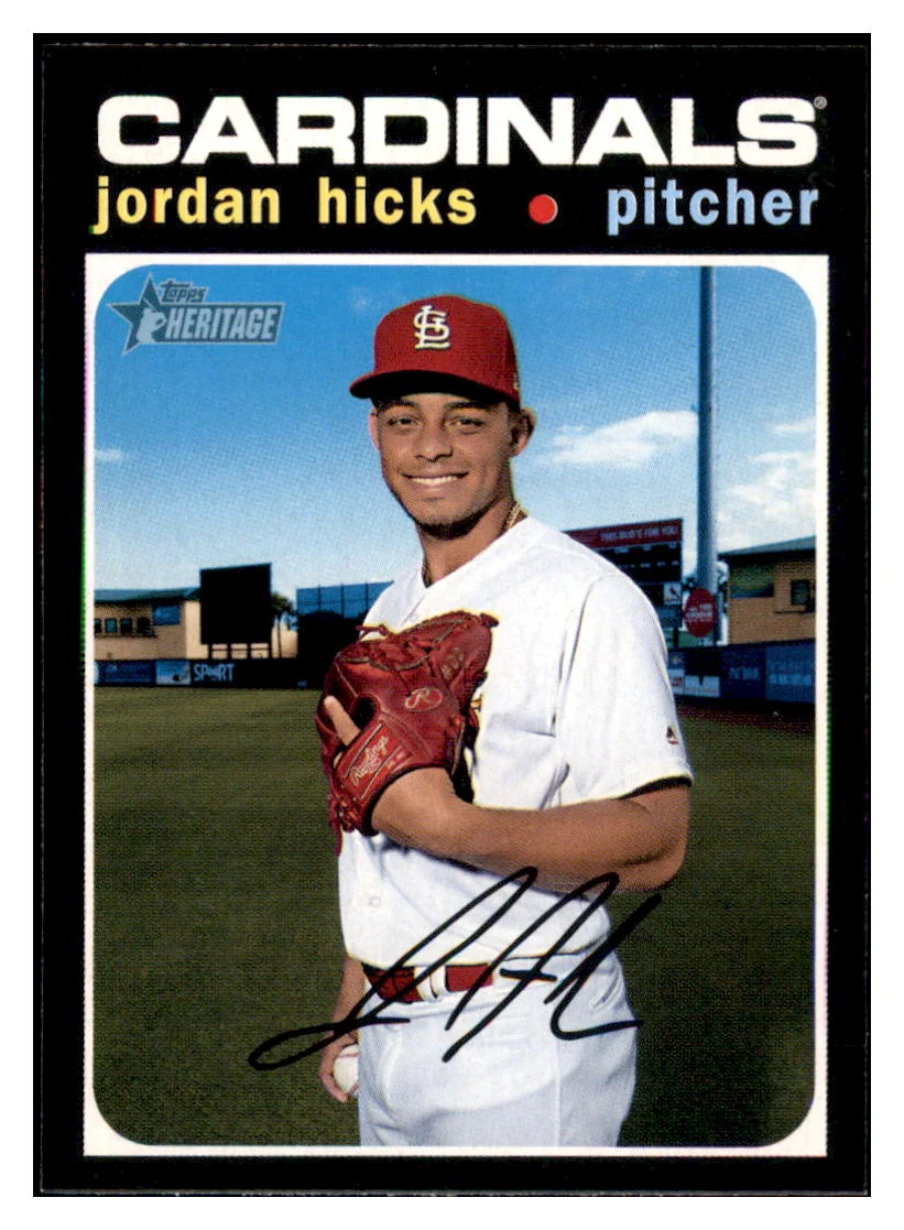 2020 Topps Heritage Jordan Hicks St. Louis Cardinals Baseball Card TMH1A