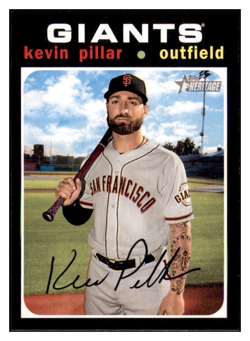 2020 Topps Heritage Kevin Pillar San Francisco Giants Baseball Card TMH1A