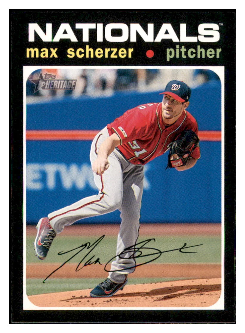 2020 Topps Heritage Max Scherzer Washington Nationals Baseball Card TMH1A