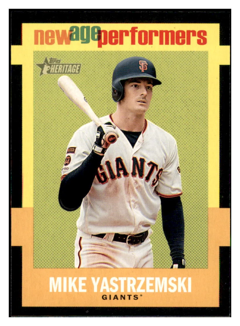2020 Topps Heritage Mike Yastrzemski New Age Performers San Francisco Giants Baseball Card TMH1A