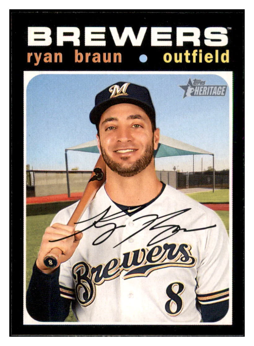 2020 Topps Heritage Ryan Braun Milwaukee Brewers Baseball CardTMH1A