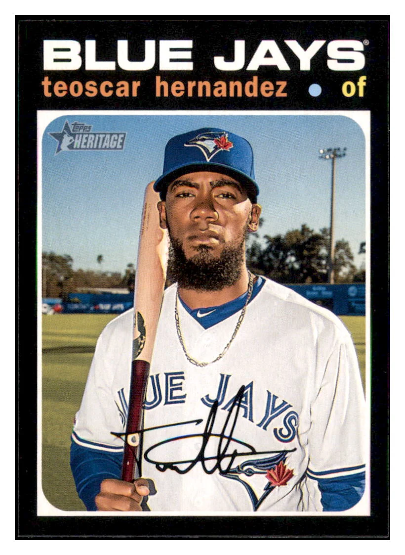 2020 Topps Heritage Teoscar Hernandez Toronto Blue Jays Baseball Card TMH1A