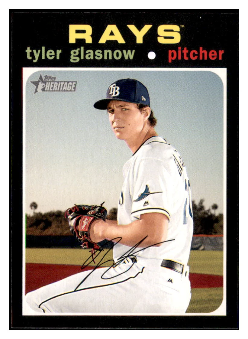2020 Topps Heritage Tyler Glasnow Tampa Bay Rays Baseball CardTMH1A